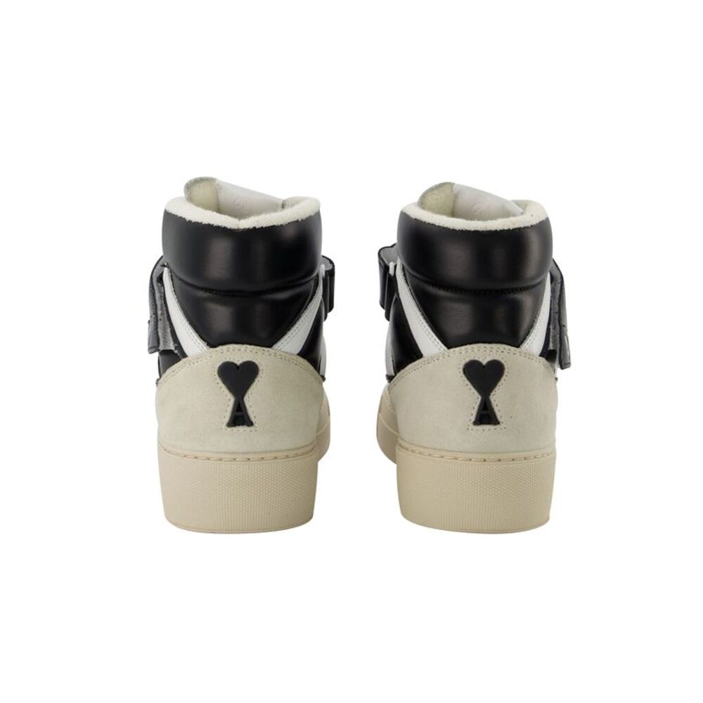 High-Top ADC Sneakers in White and Black Leather